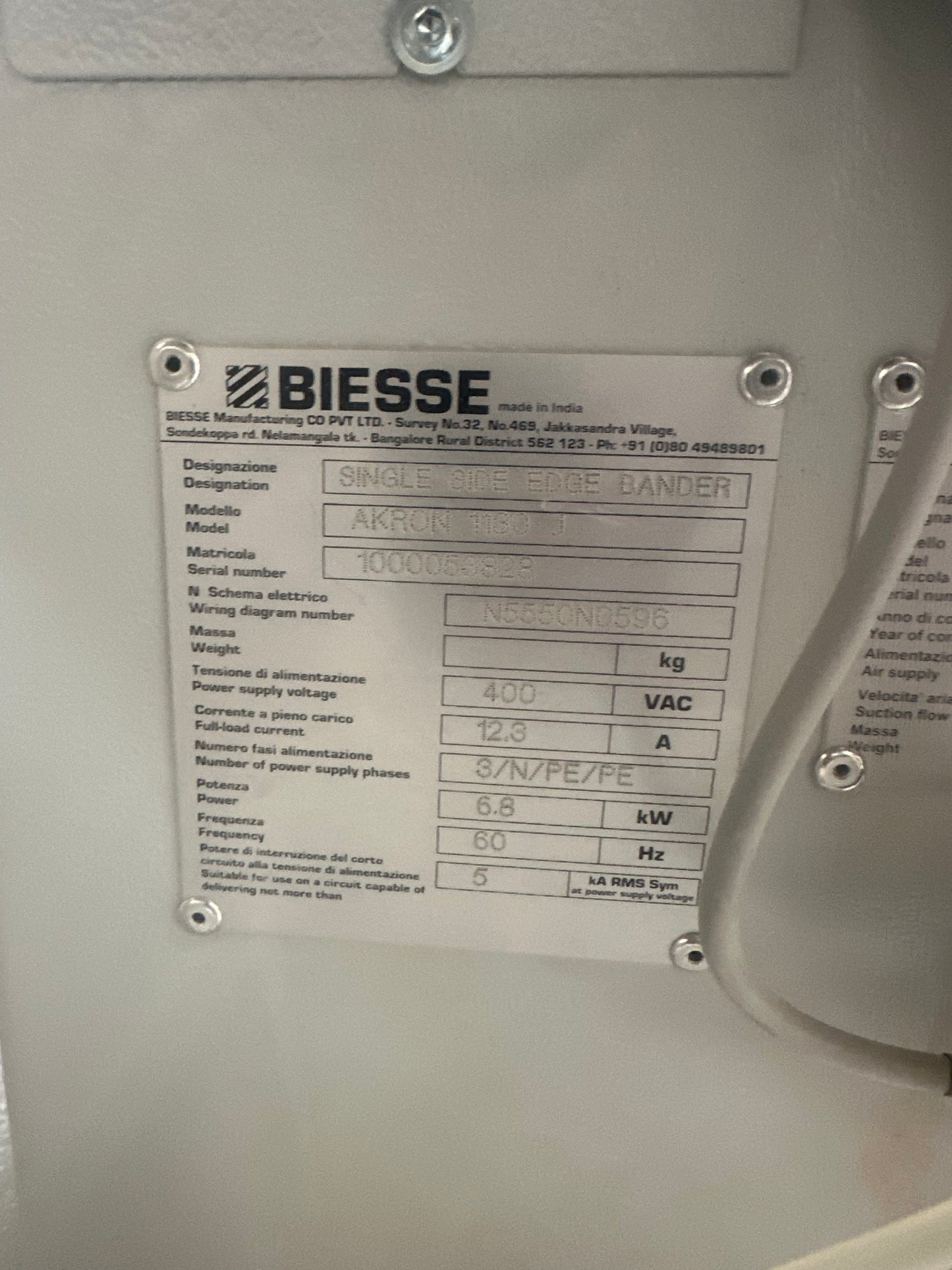 Biesse Akron 1130 J Automatic Edgebander - Utah