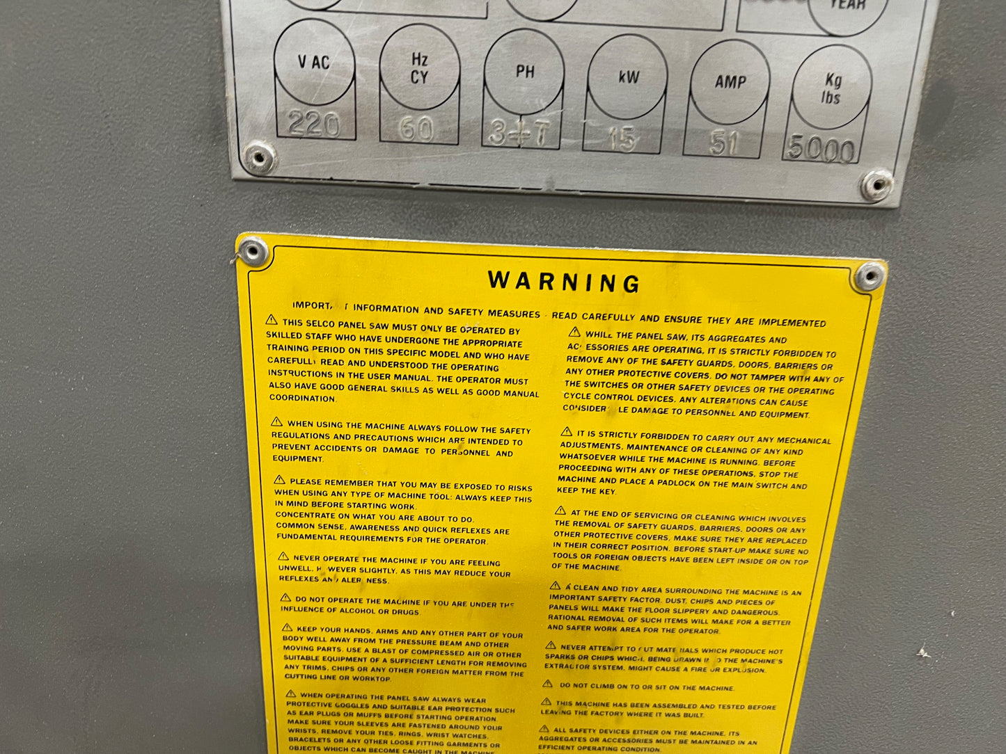 2000 Biesse Selco EB 90 Front Loading Panel Saw - Ohio