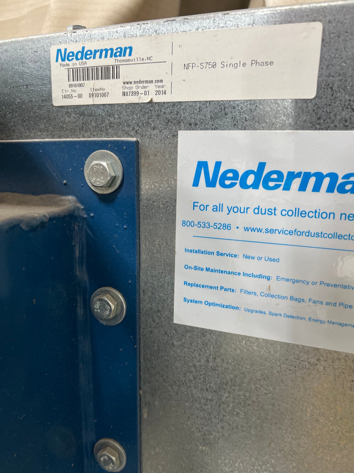 2014 Nederman NFP S750 Dust Collector 7.5 HP - Las Vegas