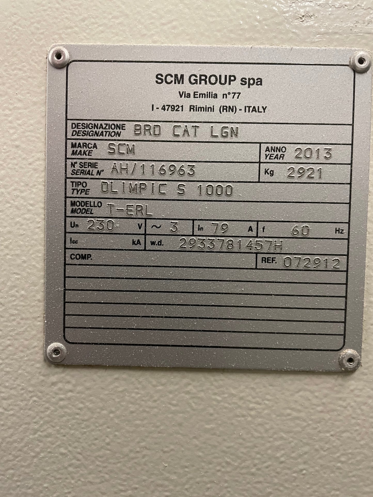 SCM Olimpic S 1000 T-ERL Automatic Edgebander- Wisconsin
