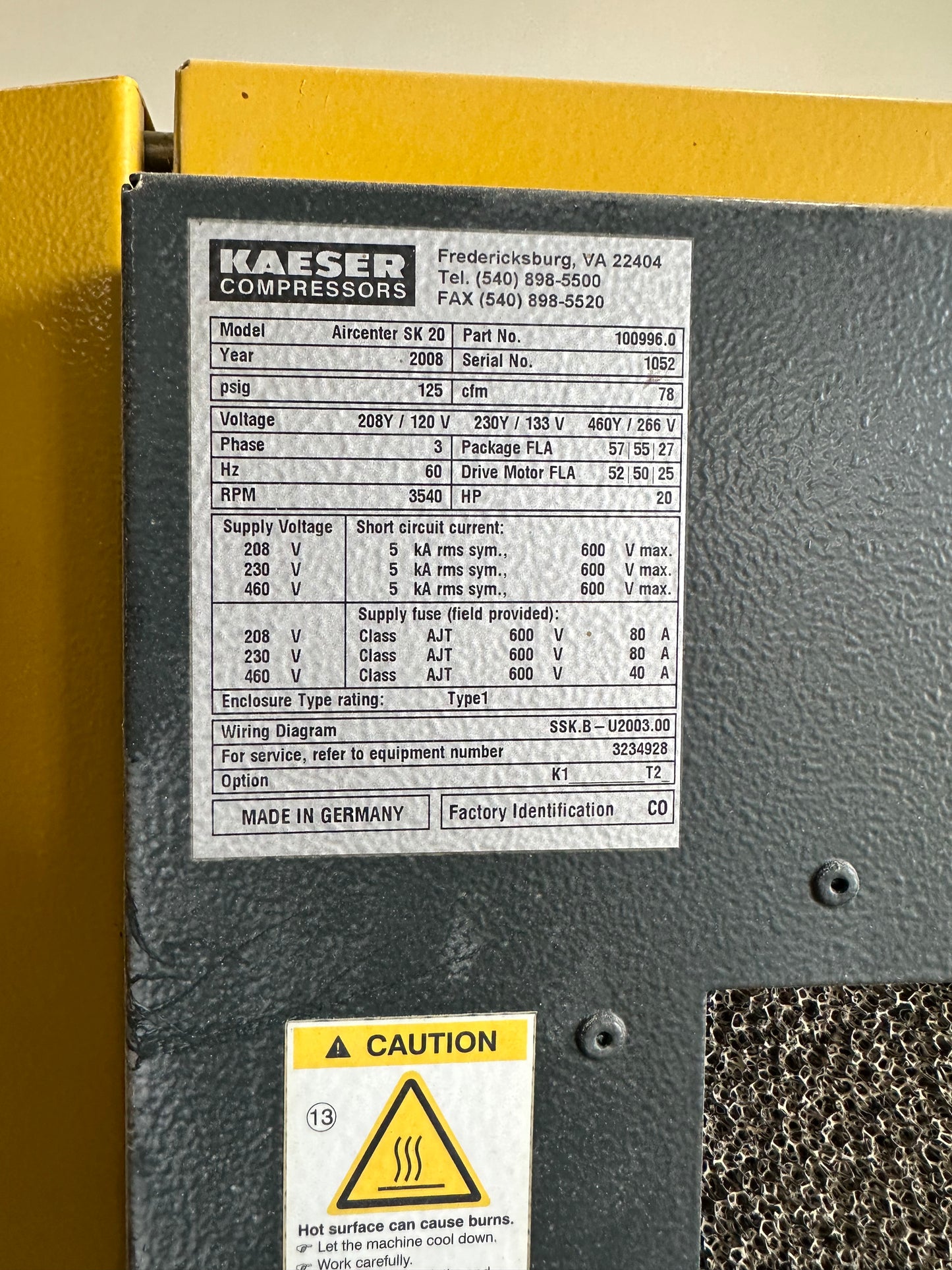 2008 Kaeser SK 20 AIRCENTER 20HP Rotary Screw Air Compressor w/Integrated Dryer & Tank - Utah