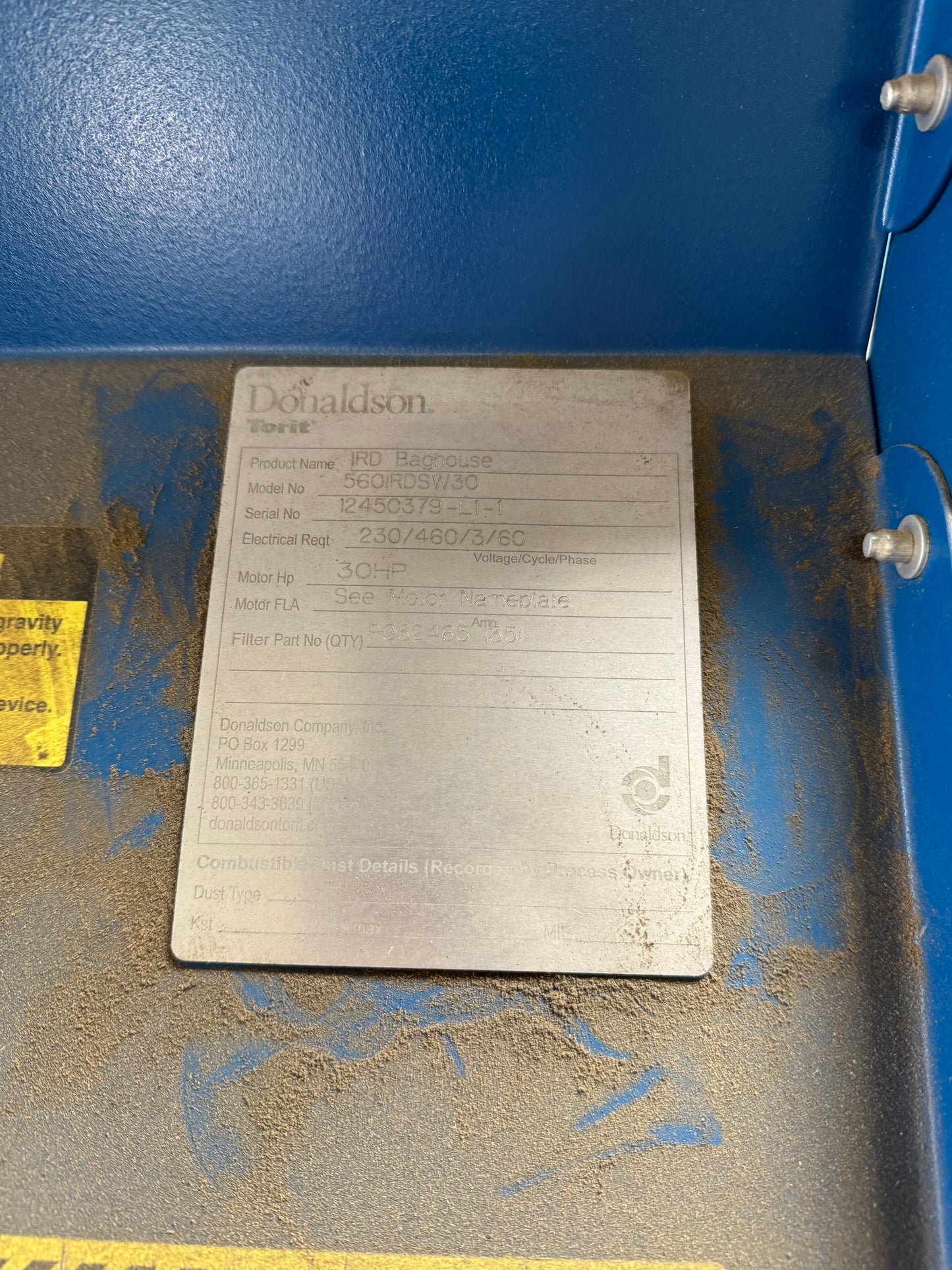 30 HP Donaldson Torit Dust Collection System