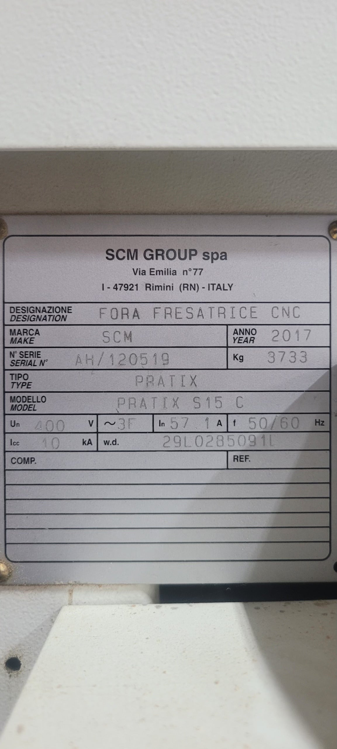 SOLD 5X12 with Automatic Unloading 2017 SCM Pratix S15C CNC - Georgia