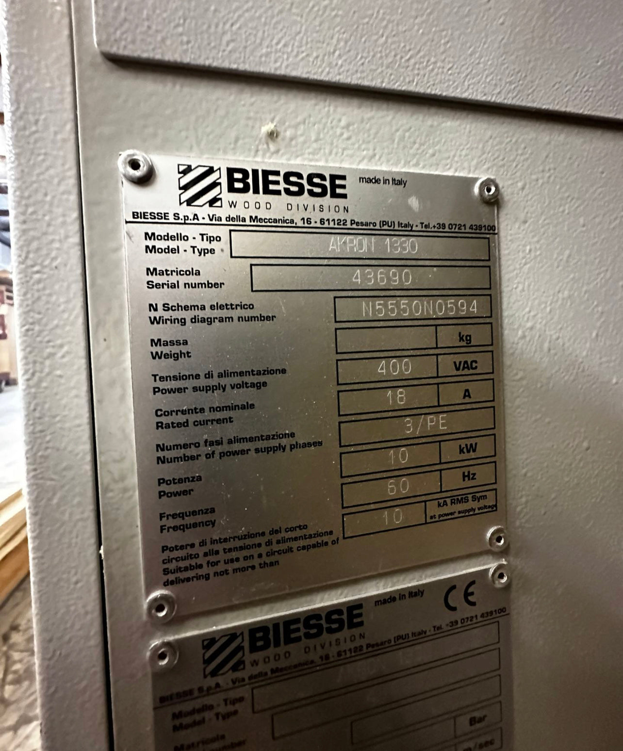 2014 Biesse Akron 1330 Edgebander w/ Pre-Mill - Washington