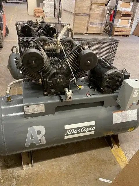 Atlas Copco Piston Compressor, 10HP, on 120 Gallon tank with after cooler - Illinois