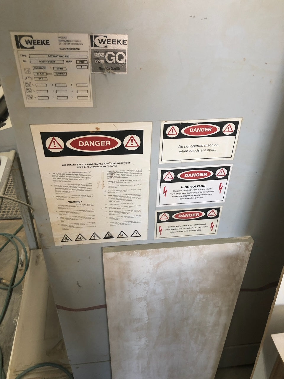 2002 Weeke OPTIMAT BHC 550 FLAT TABLE CNC ROUTER – New Listing More Details Coming!