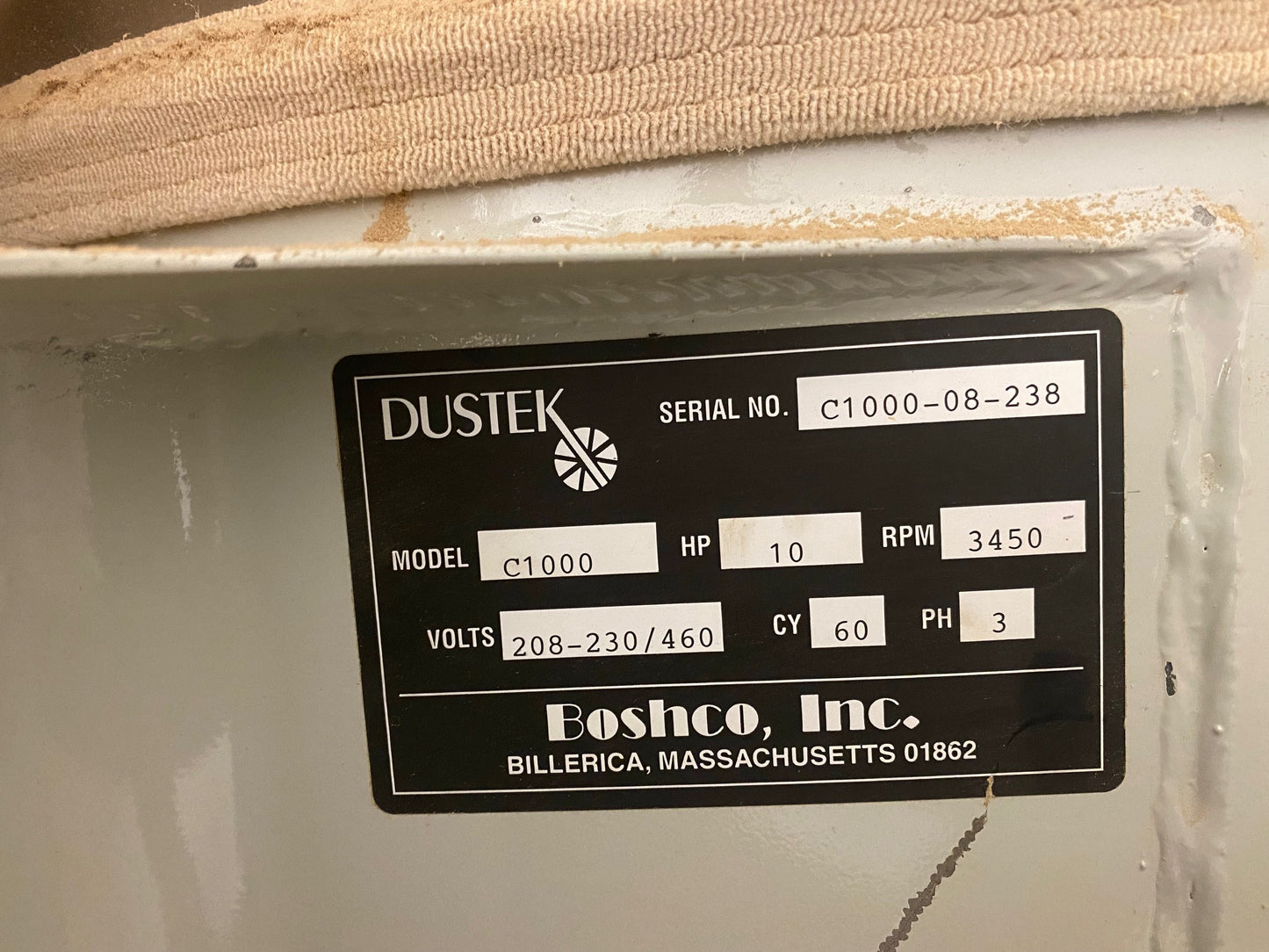 DUSTEK MODEL C1000 DUST COLLECTOR