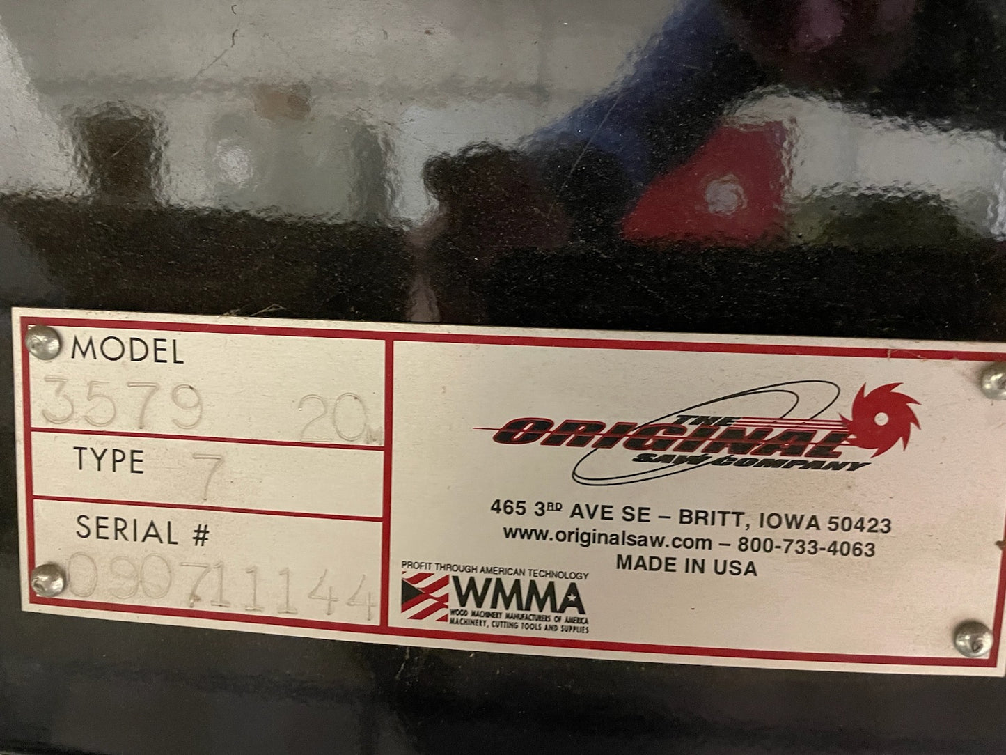 2009 Original Saw Company Radial Arm Saw