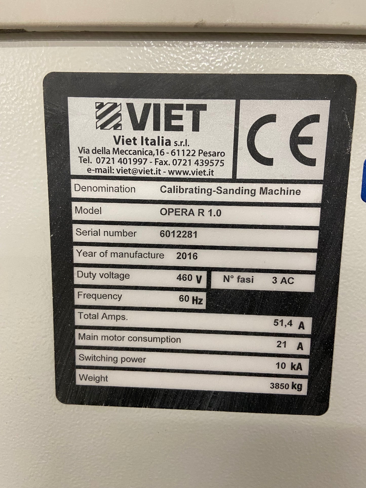 2016 Biesse Viet Opera R 1.0 Robotic Sander - Wisconsin