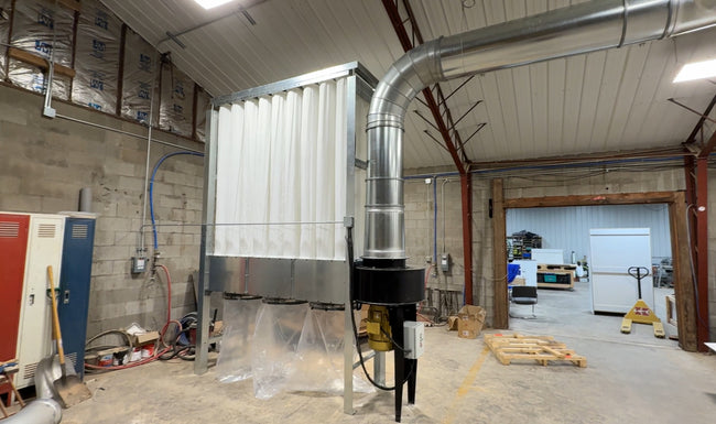 PMF modular three-module dust collector installation example