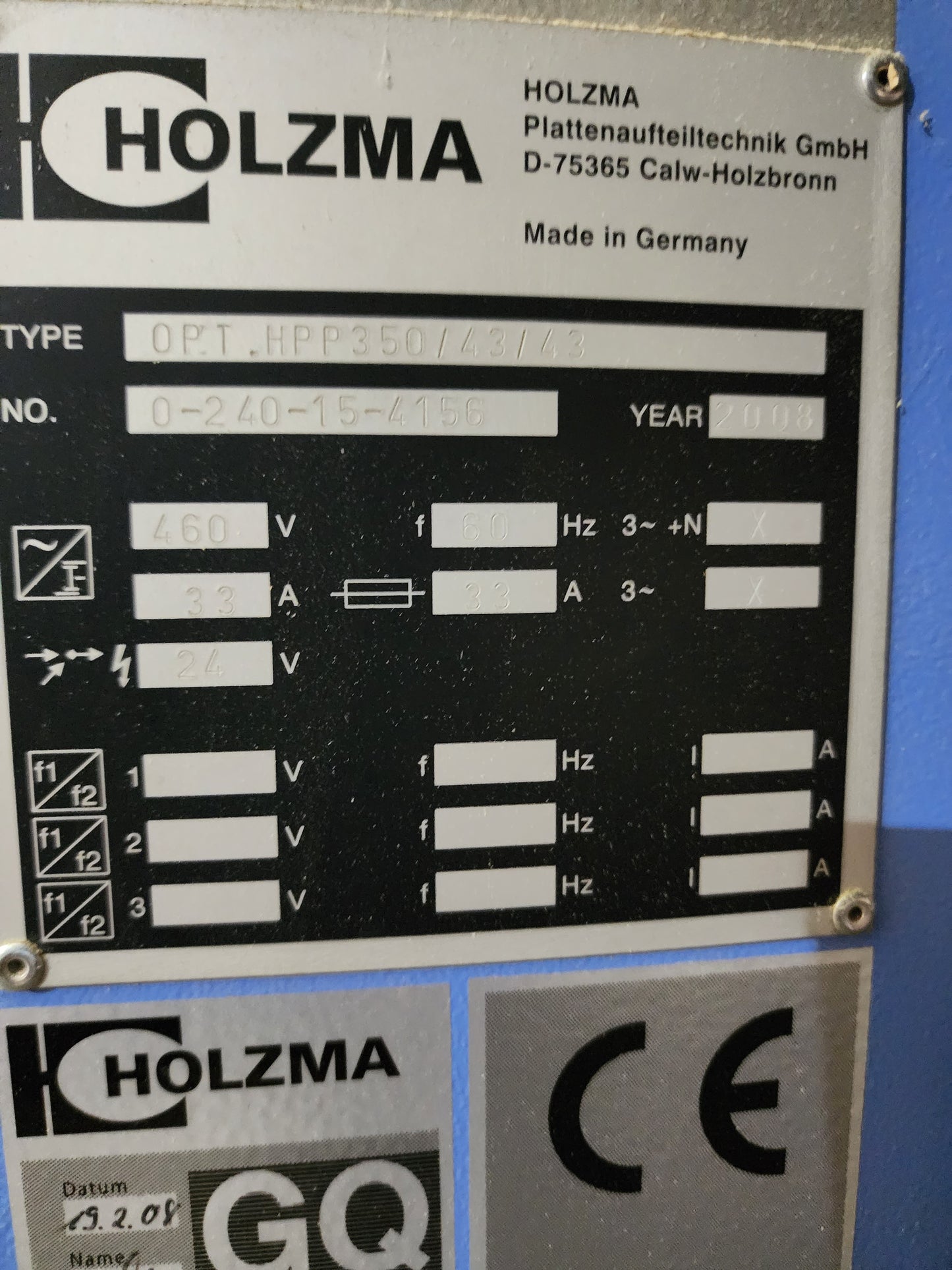 2008 Holzma HPP 350 Panel Beam Saw - South Dakota