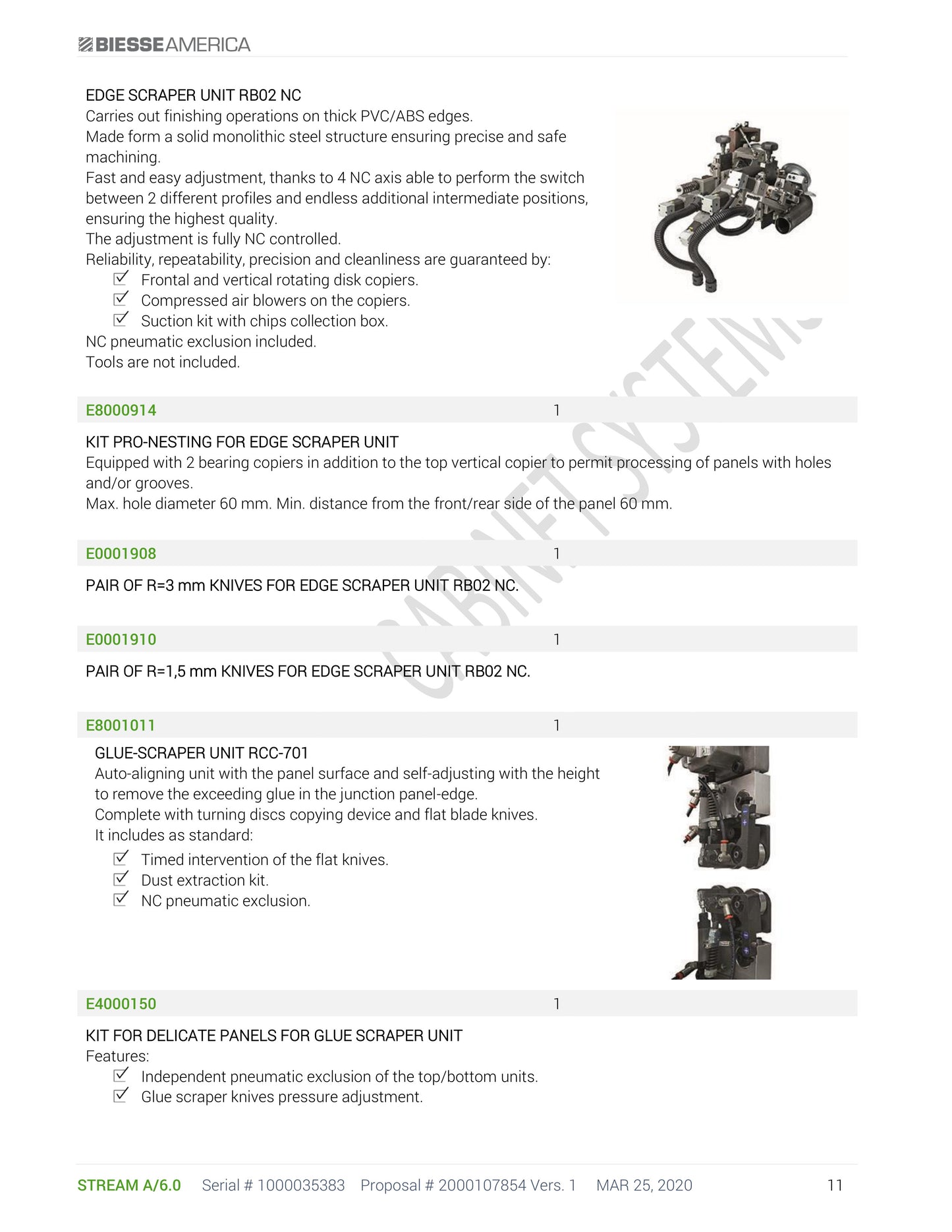 Biesse Stream A/6.0 Edgebander with Pre-Mill (2020) and Doucet BT3 Return - Indiana