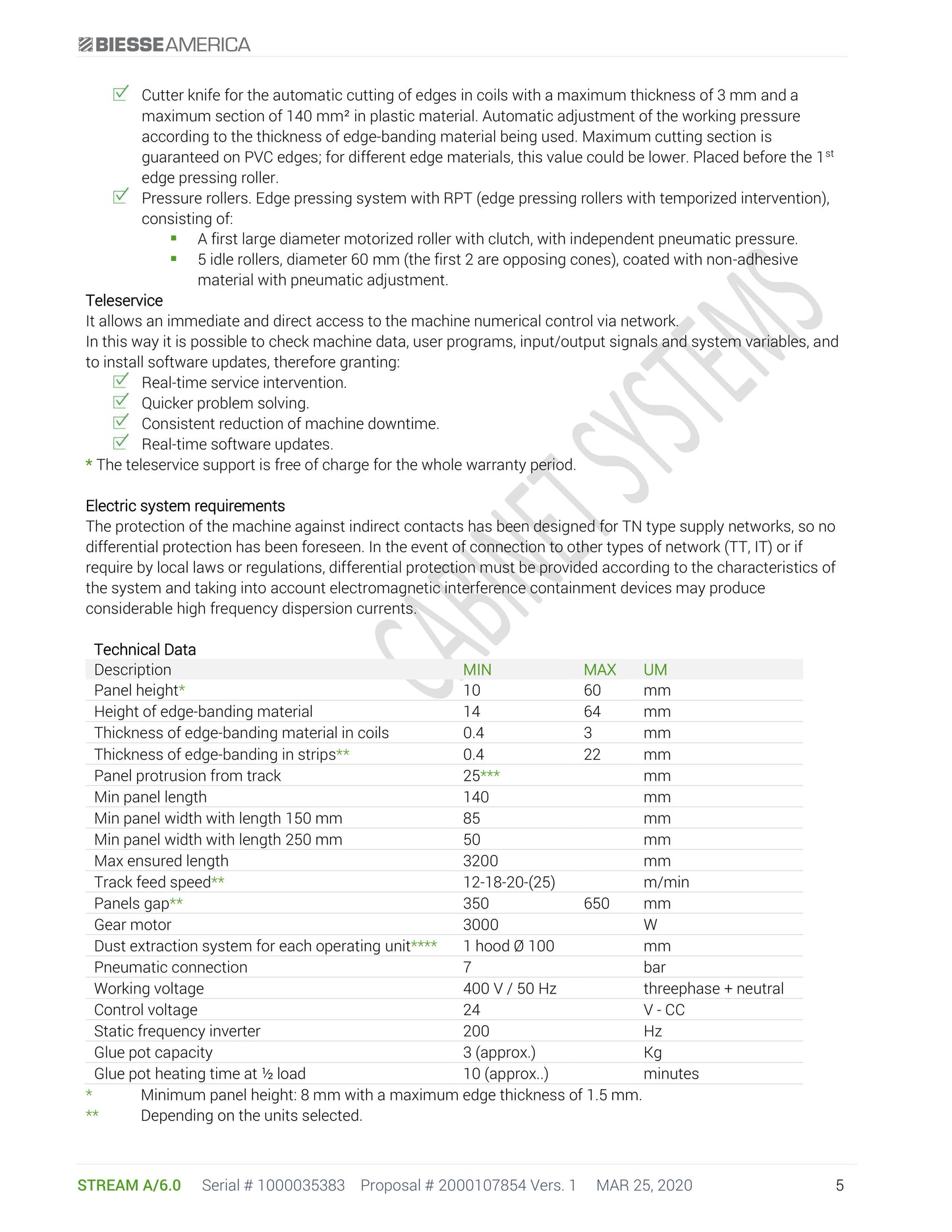 Biesse Stream A/6.0 Edgebander with Pre-Mill (2020) and Doucet BT3 Return - Indiana