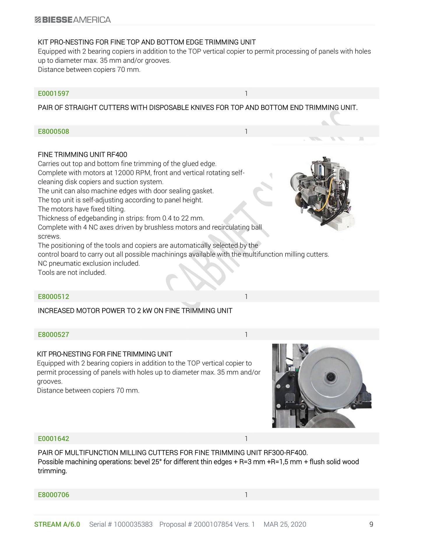 Biesse Stream A/6.0 Edgebander with Pre-Mill (2020) and Doucet BT3 Return - Indiana