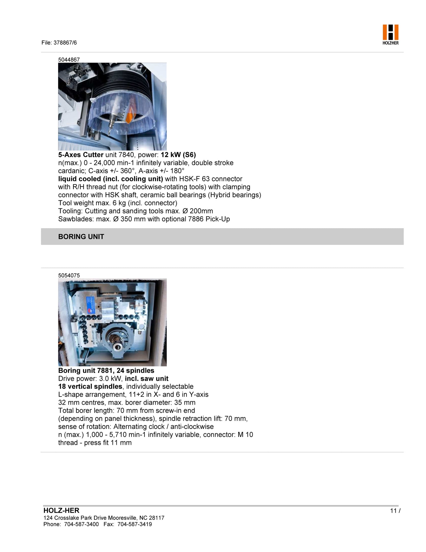 2018 Holzher Dynestic 7535 CNC Processing Center - Minnesota