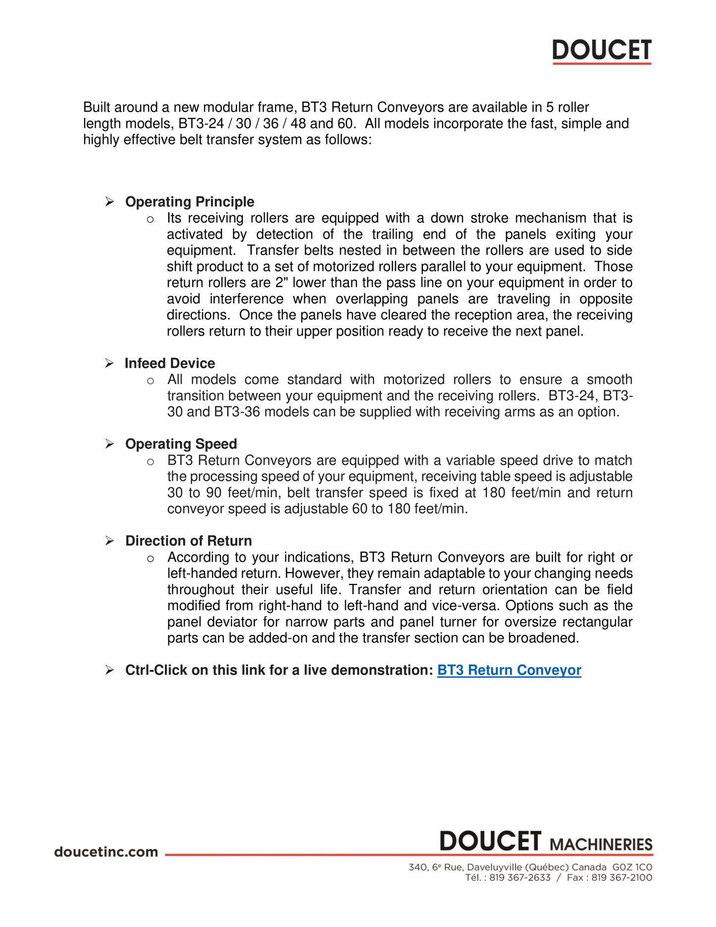 Biesse Stream A/6.0 Edgebander with Pre-Mill (2020) and Doucet BT3 Return - Indiana
