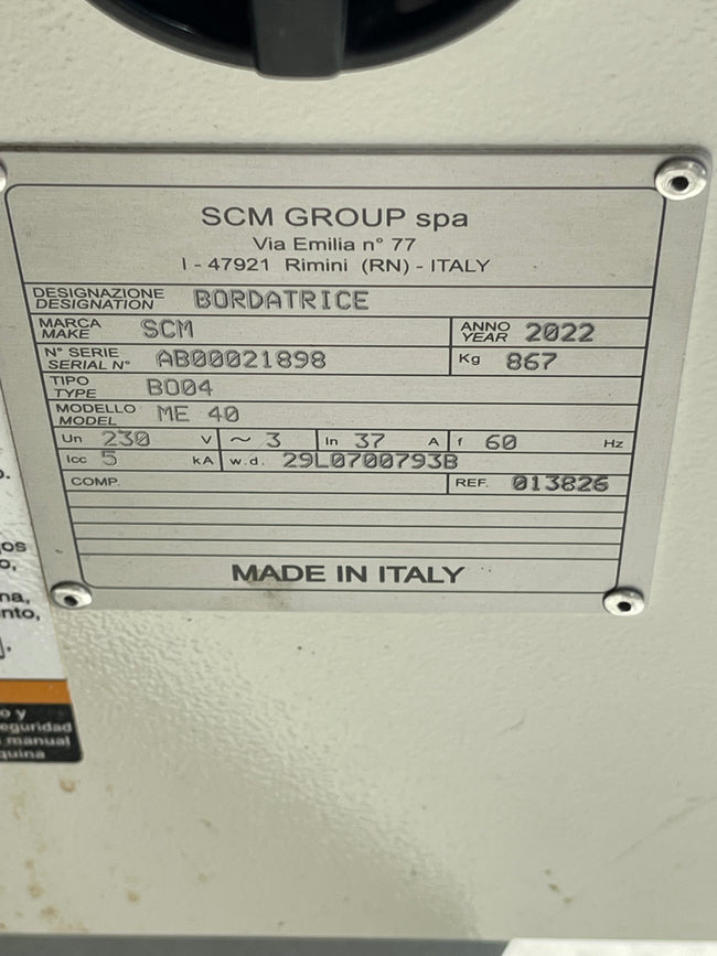 2022 SCM ME 40 Edgebander - Illinois