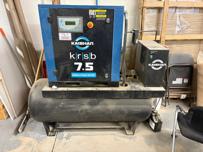 KAISHAN 7.5HP 460/3/60 ROTARY SCREW COMPRESSOR WITH 120G TANK AND DRYER (2023) - Nevada