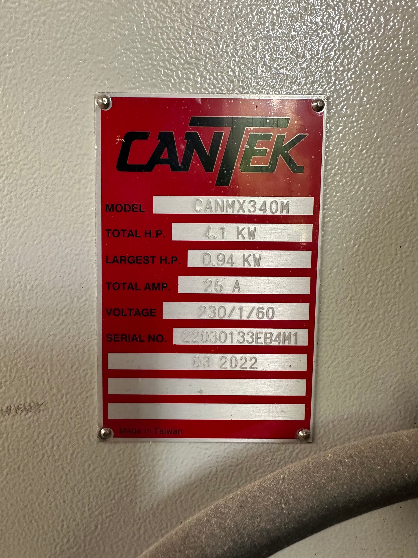 2022 Cantek MX340M Single Phase Edgebander - Illinois