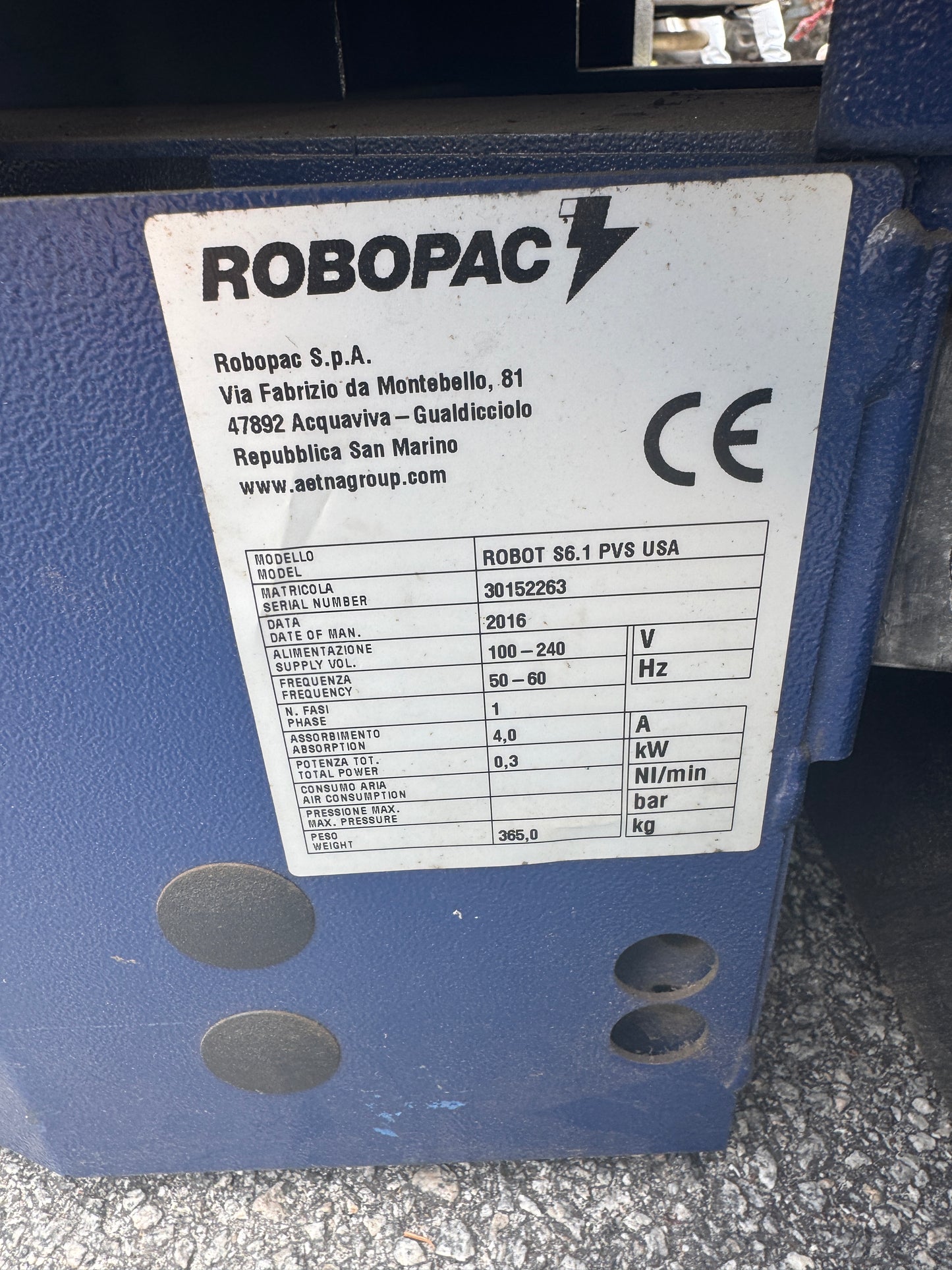Robopac Robot S6 PVS Auto Wrapper (2016) - Georgia