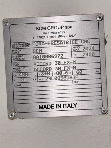 2024 SCM Accord 30 FX-M  5 Axis CNC Router - California