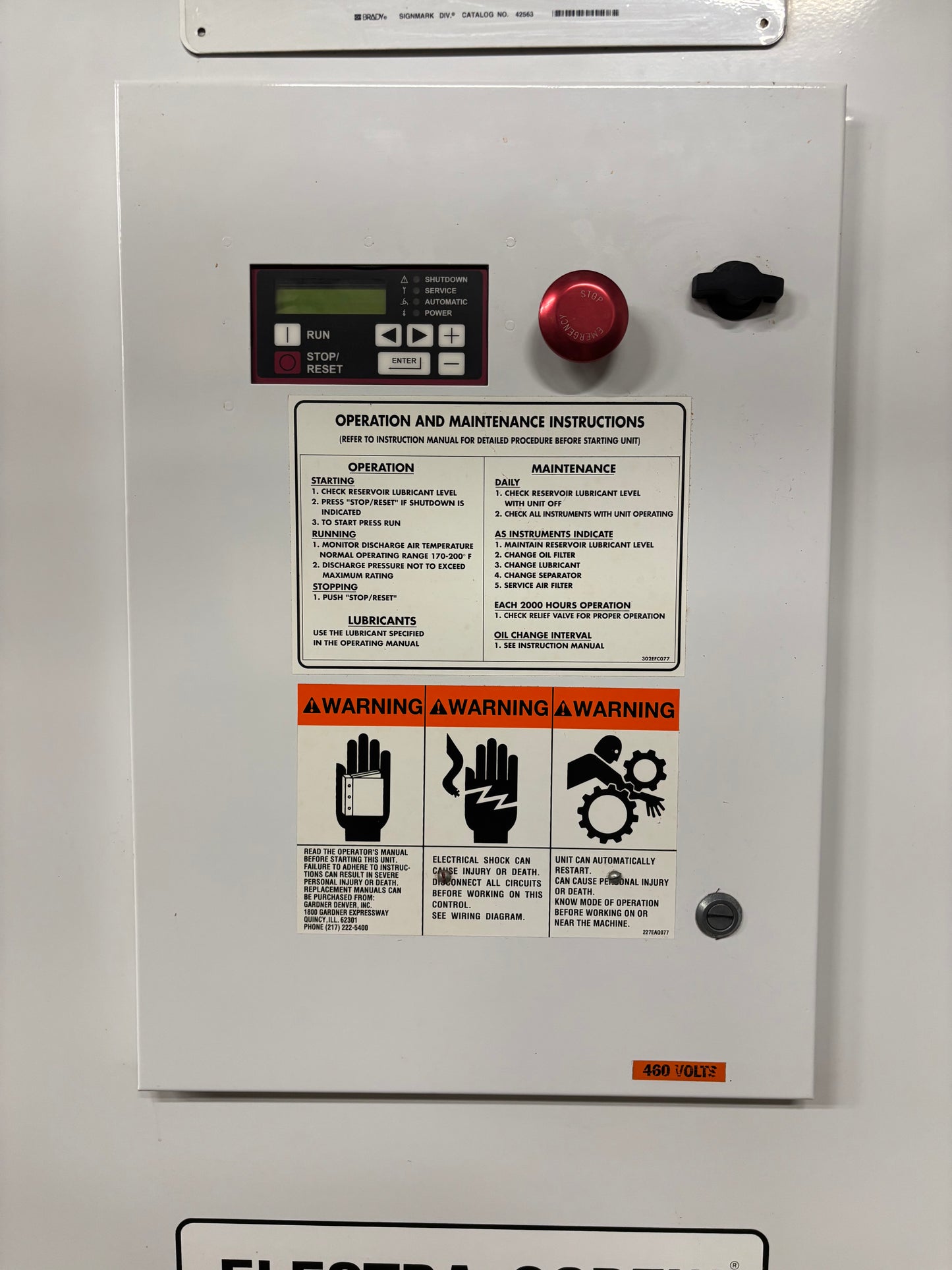 Gardner Denver Model EFC99A 20 HP Rotary Screw Air Compressor (2000) - Michigan