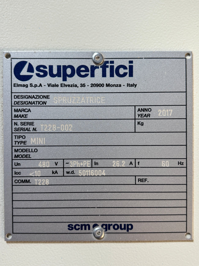 2017 SCM Superfici Mini Spray Machine - California