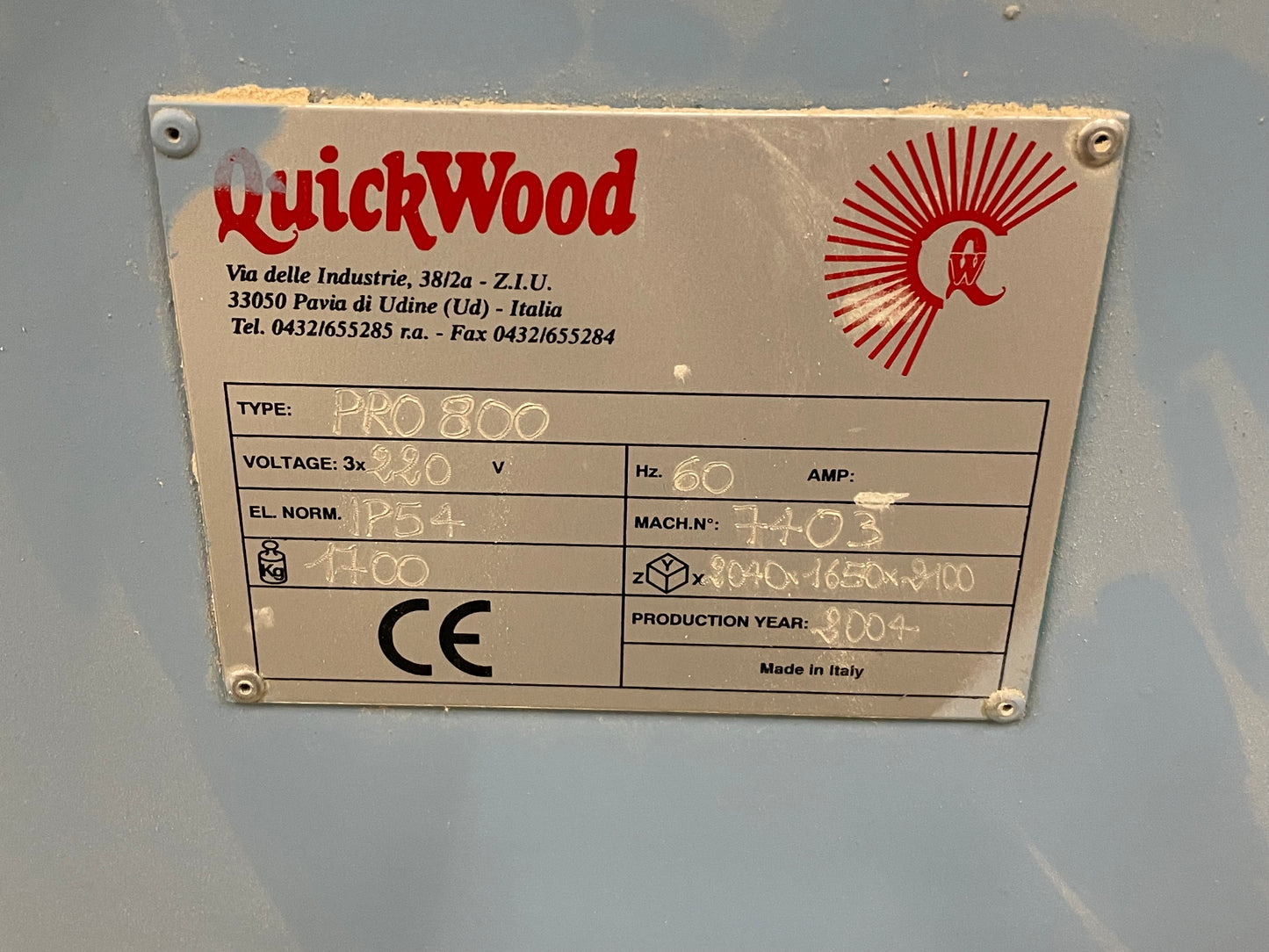 2004 Quickwood 32" PRO 800 Denibbing Brush Sander - Oregon