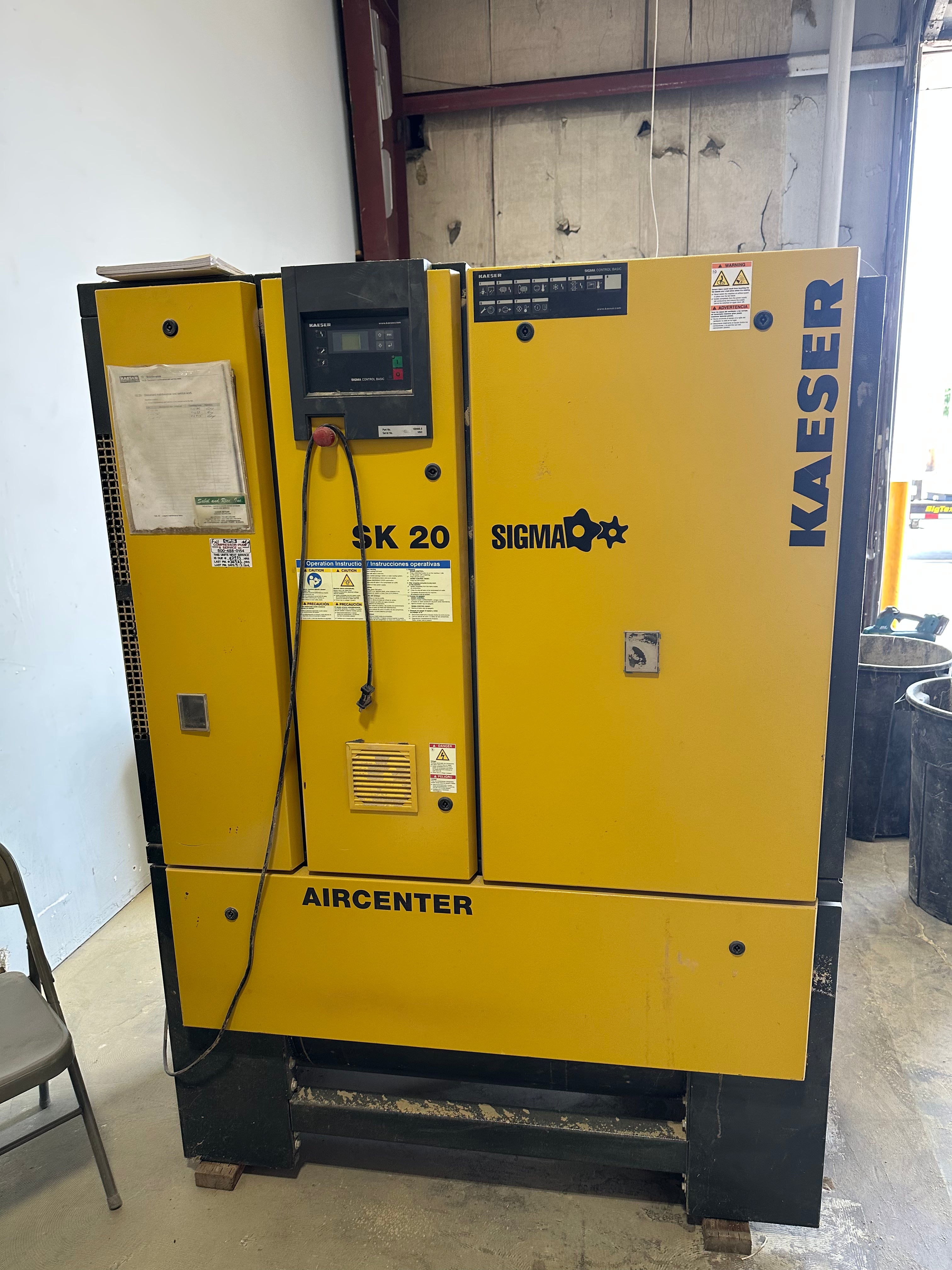 2008 Kaeser SK 20 AIRCENTER 20HP Rotary Screw Air Compressor w/Integra ...