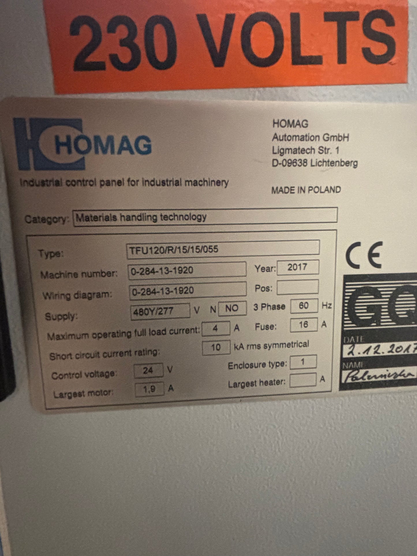 Homag Optimat KDF 440 C Edgebander with Pre-Mill and Return (2017) - Florida