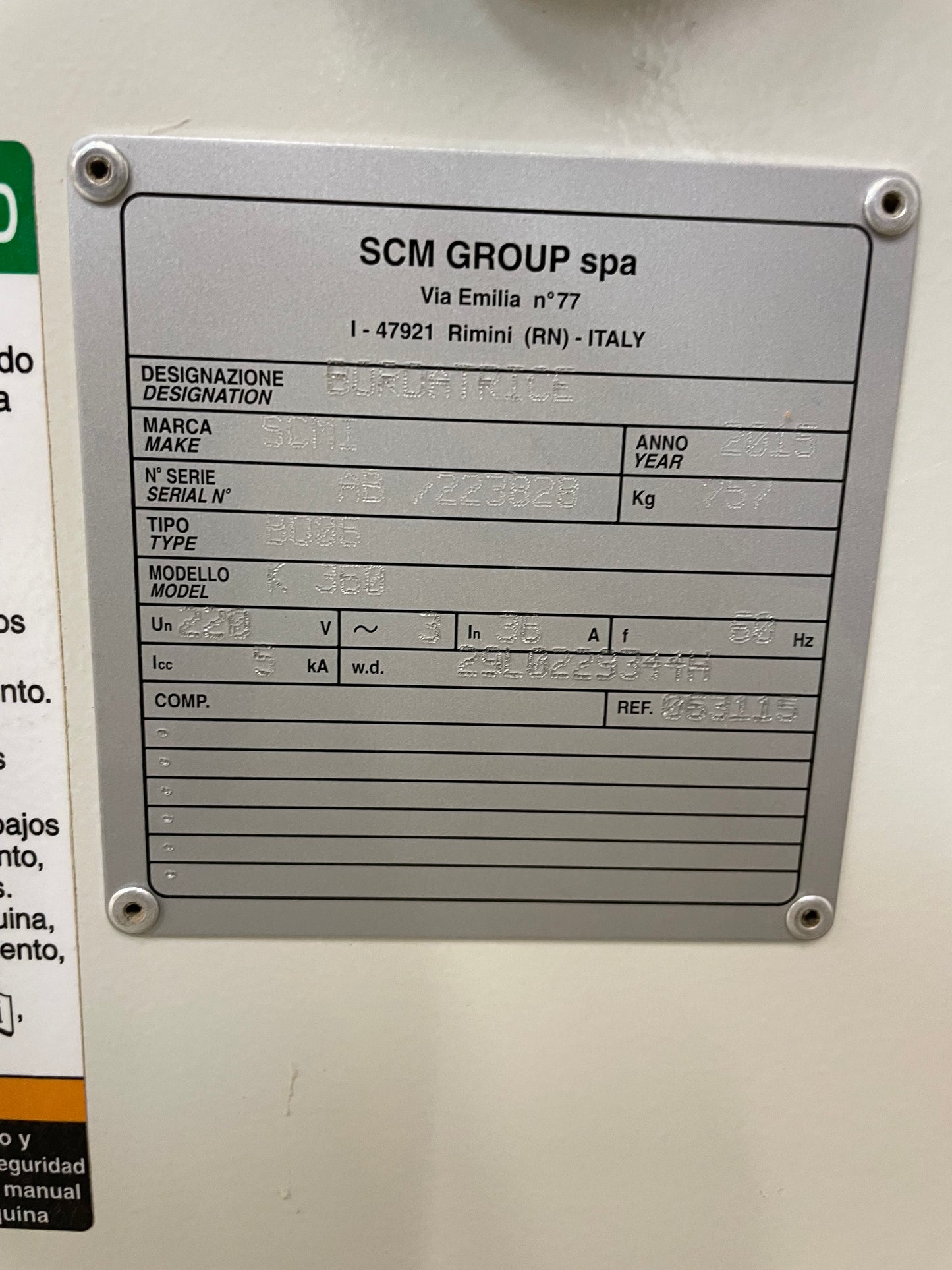 2015 SCM Olimpic K360 Edgebander - Washington