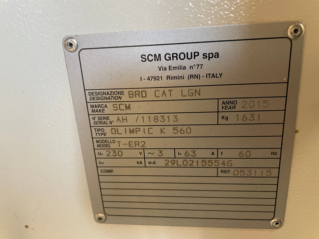 2015 SCM Olimpic K560 T-ER2 Edgebander with Pre-Mill -