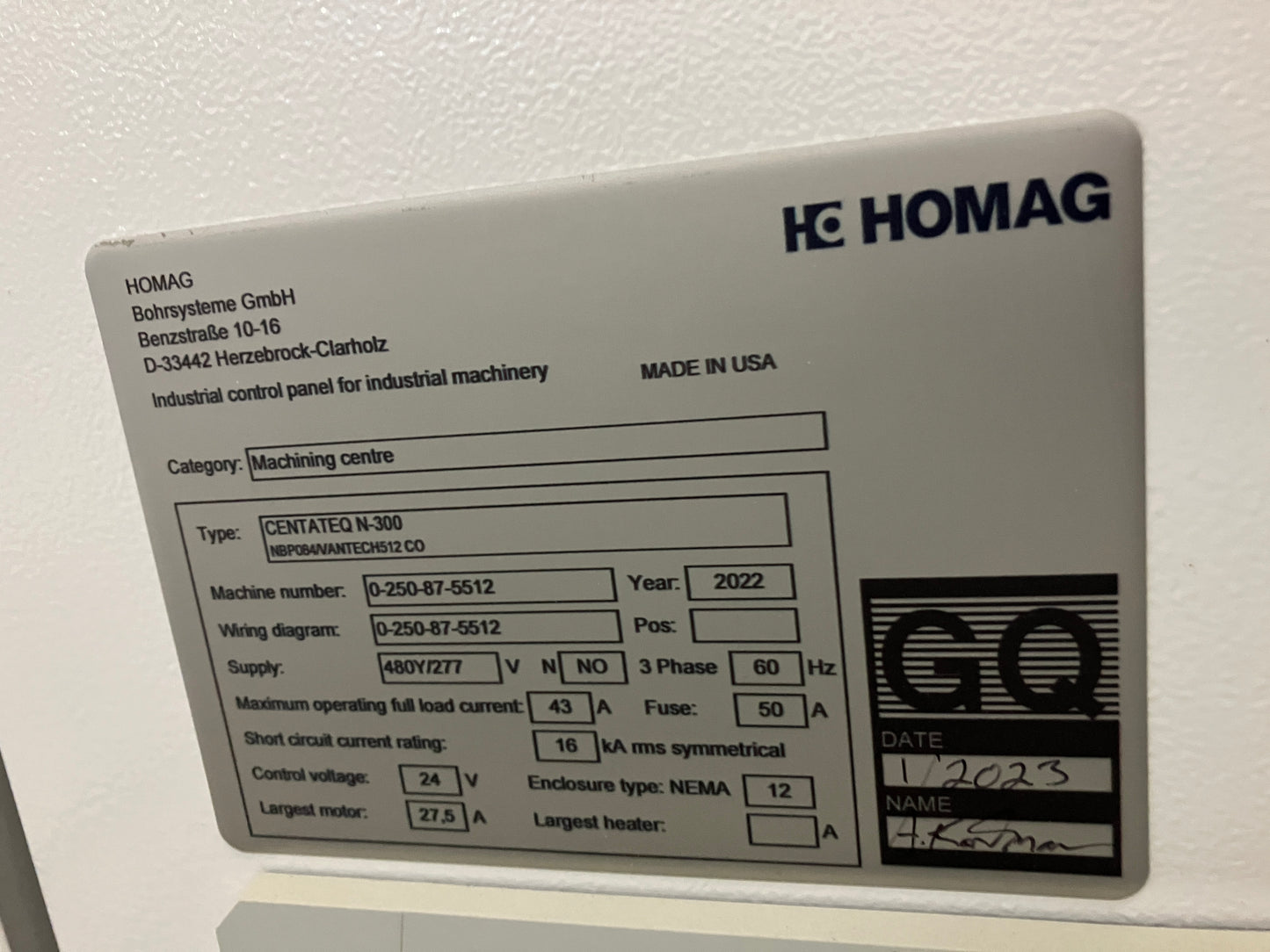 NEW 2022 Homag Centateq N-300 CNC Router