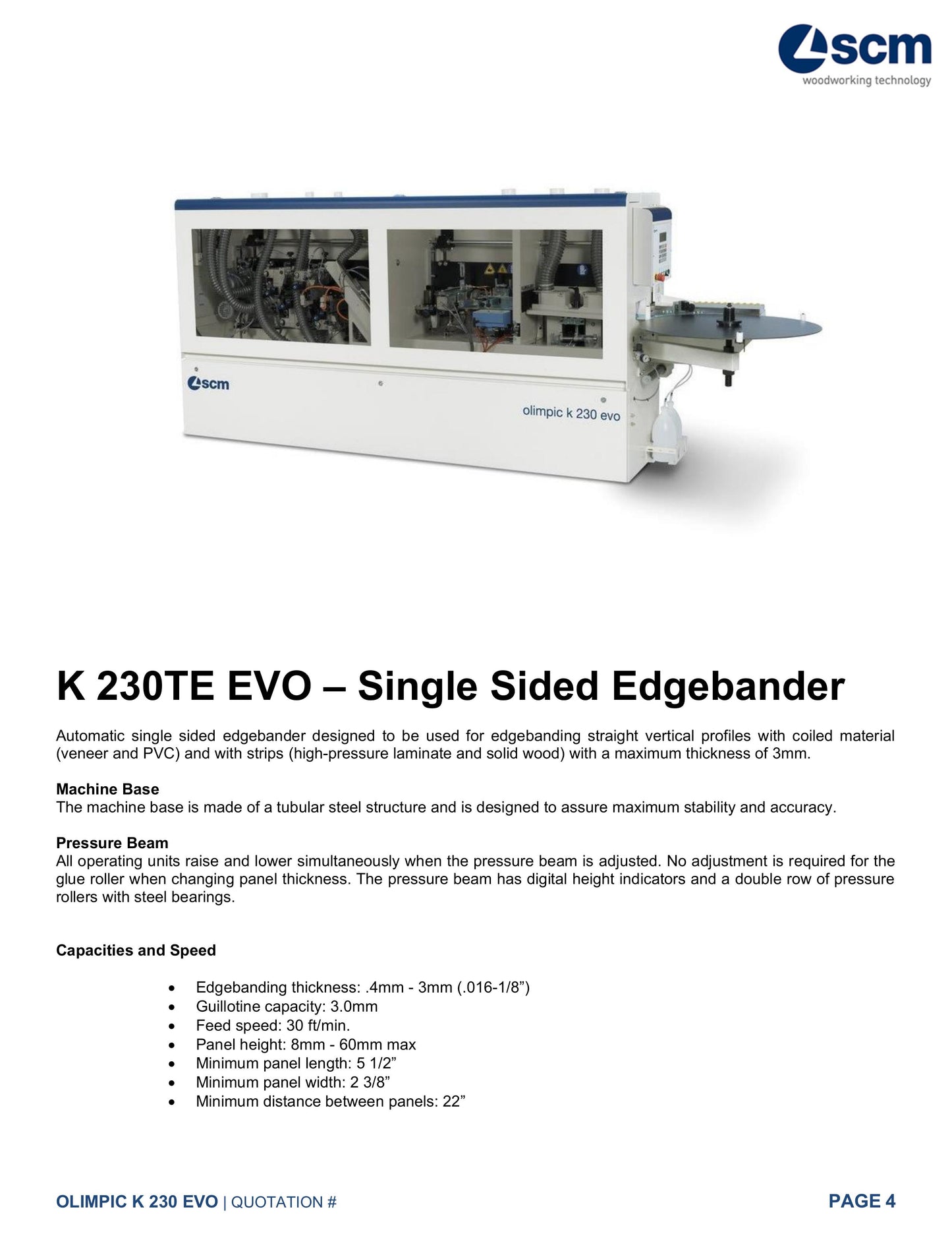 2023 SCM K230TE EVO Edgebander - Southwest USA
