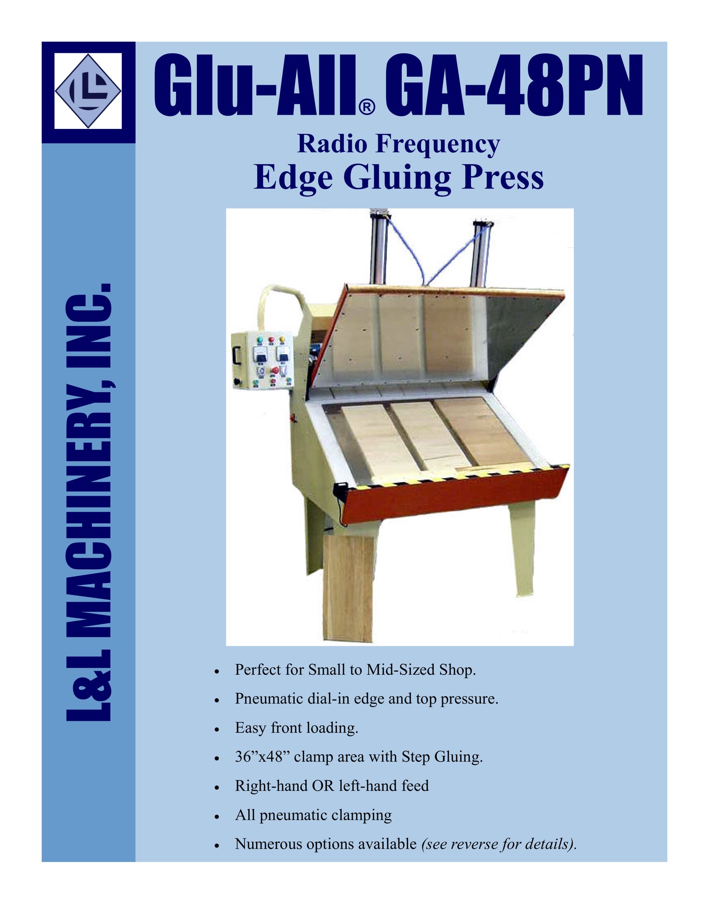 L&L Machinery Glu-All GA-48PN Radio Frequency Edge Gluing Press -