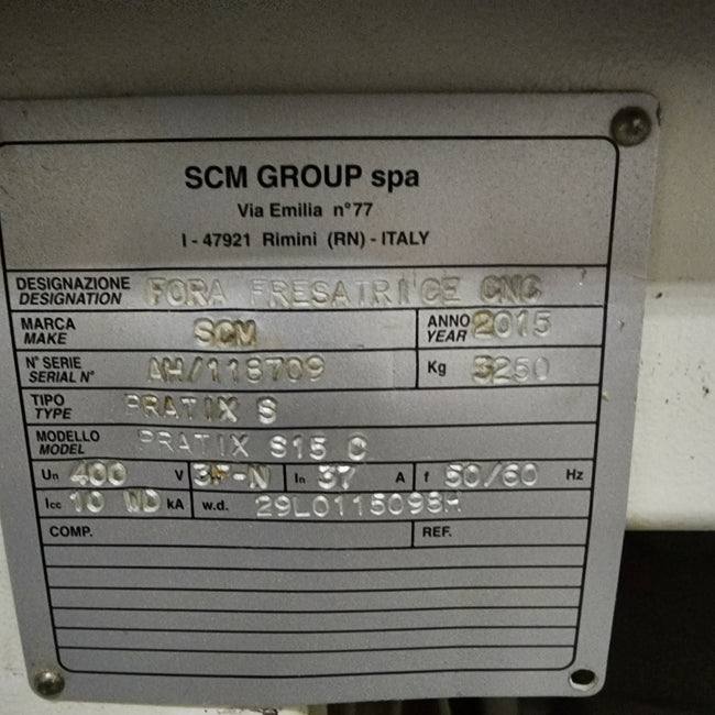 2015 SCM Pratix  S15 C 5 x 12 CNC Router - Florida