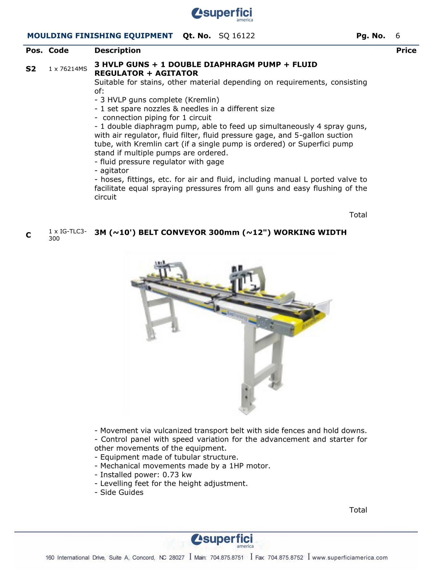 2023 Superfici Moulding Sprayer with with Sander and Conveyor - California