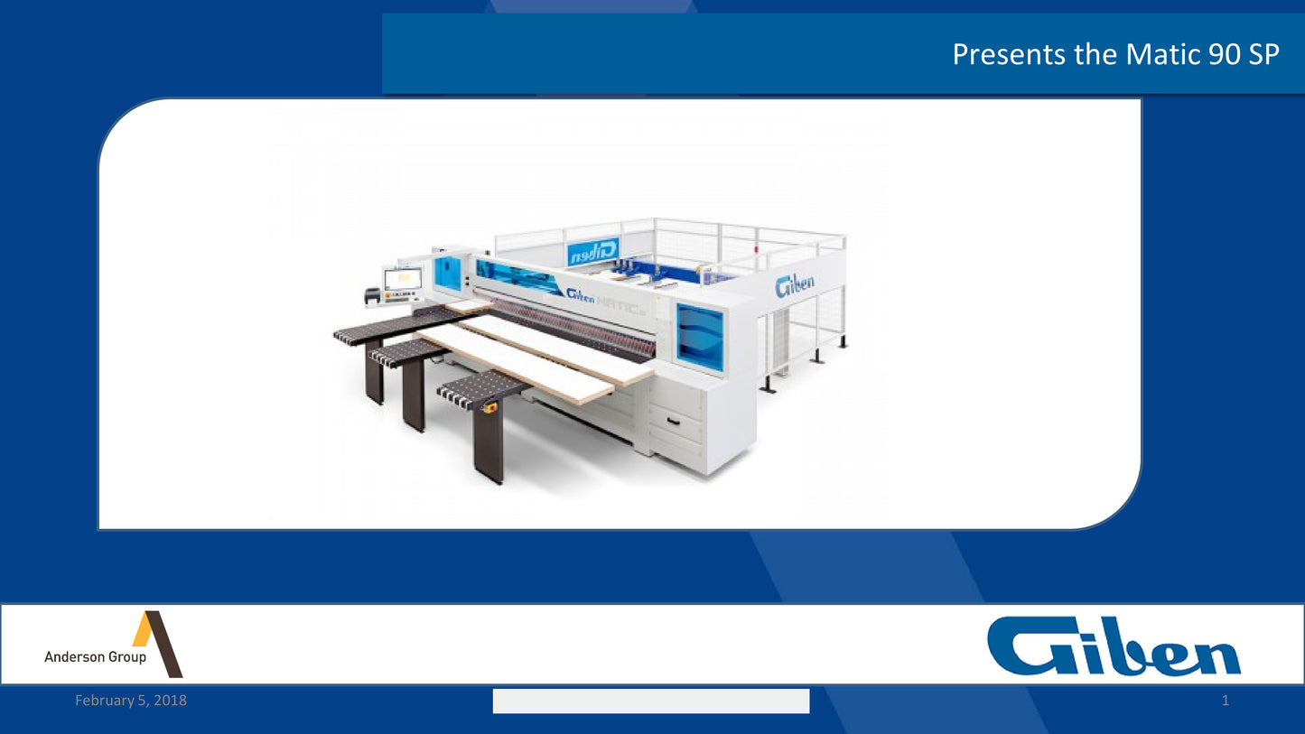 2017 Giben Matic 90 SP  Front Load Panel Beam Saw