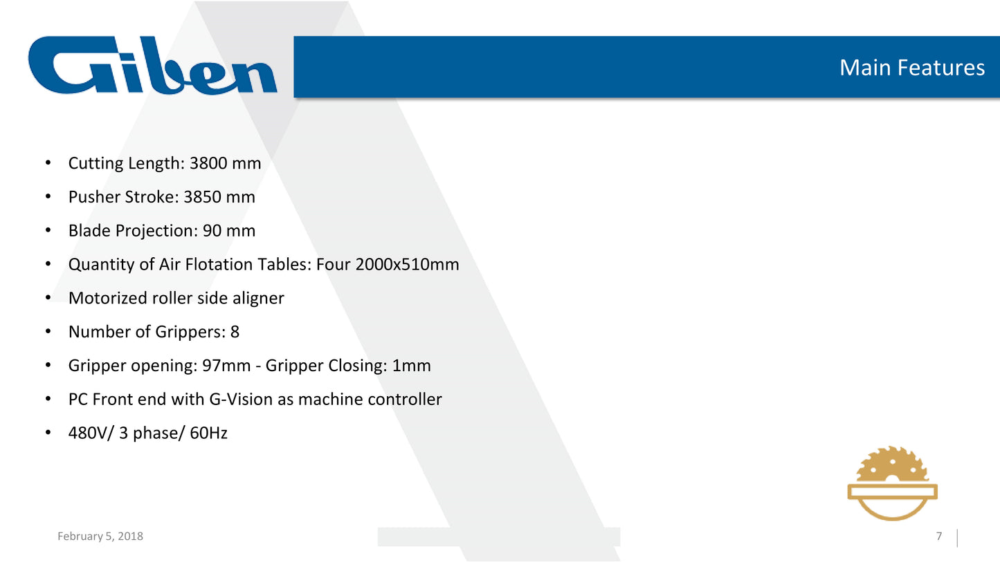 2017 Giben Matic 90 SP  Front Load Panel Beam Saw