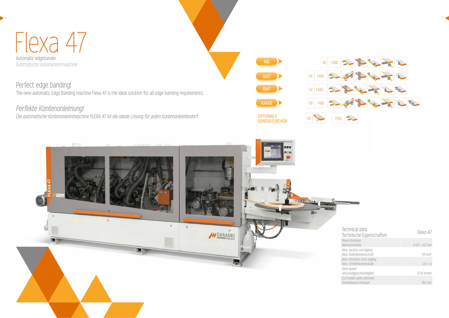 2016 SCM Casadei Flexa 47 RMA8 Edgebander with Dust Collector - California