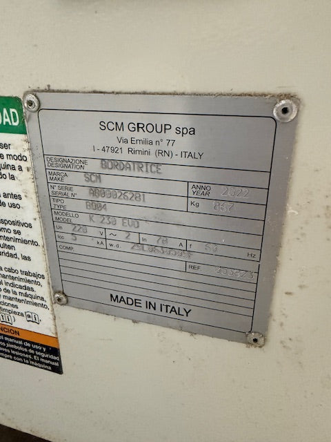 2022  SCM Olimpic K230 EVO Edgebander SINGLE PHASE with Pre-Mill - Tennessee