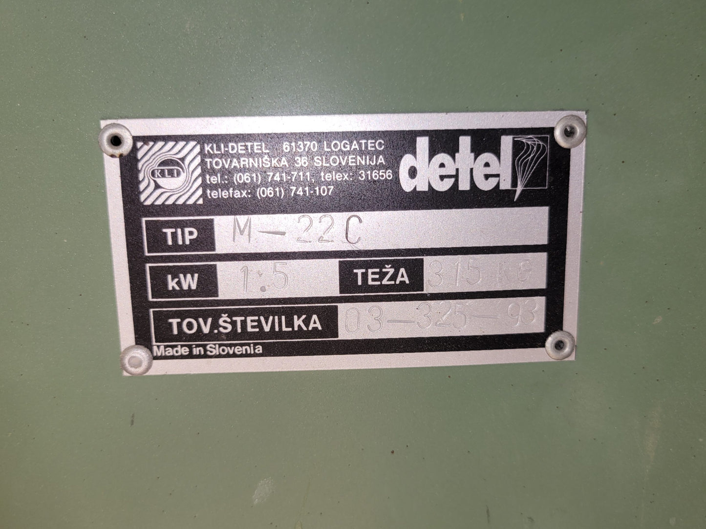 Detel/Nandina M22 Boring Machine circa 93
