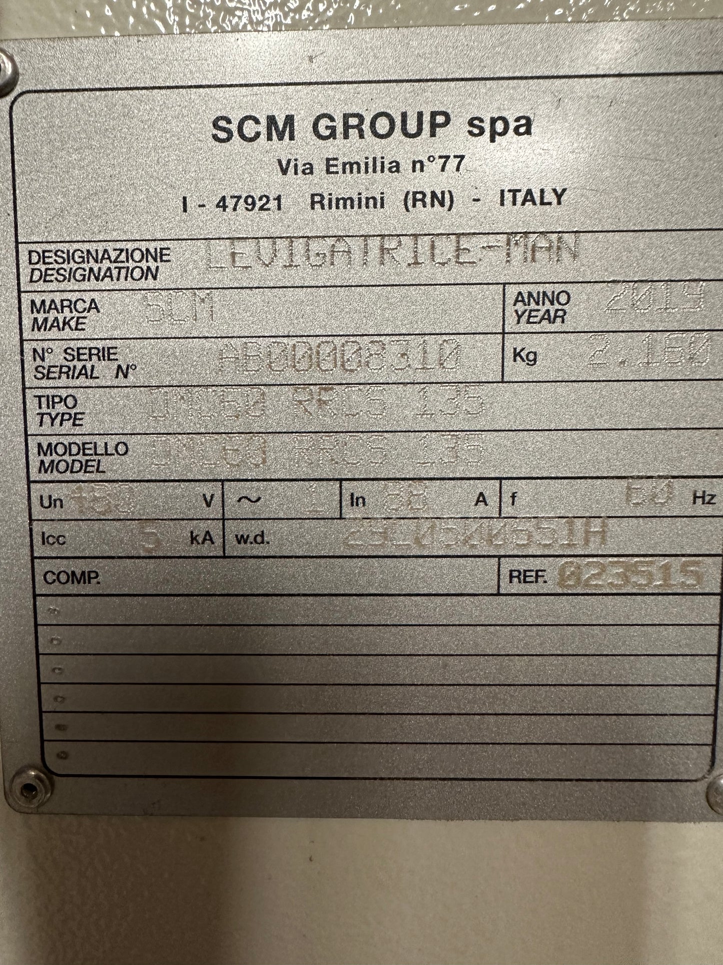 2019 SCM DMC SD60 Wide Belt Sander