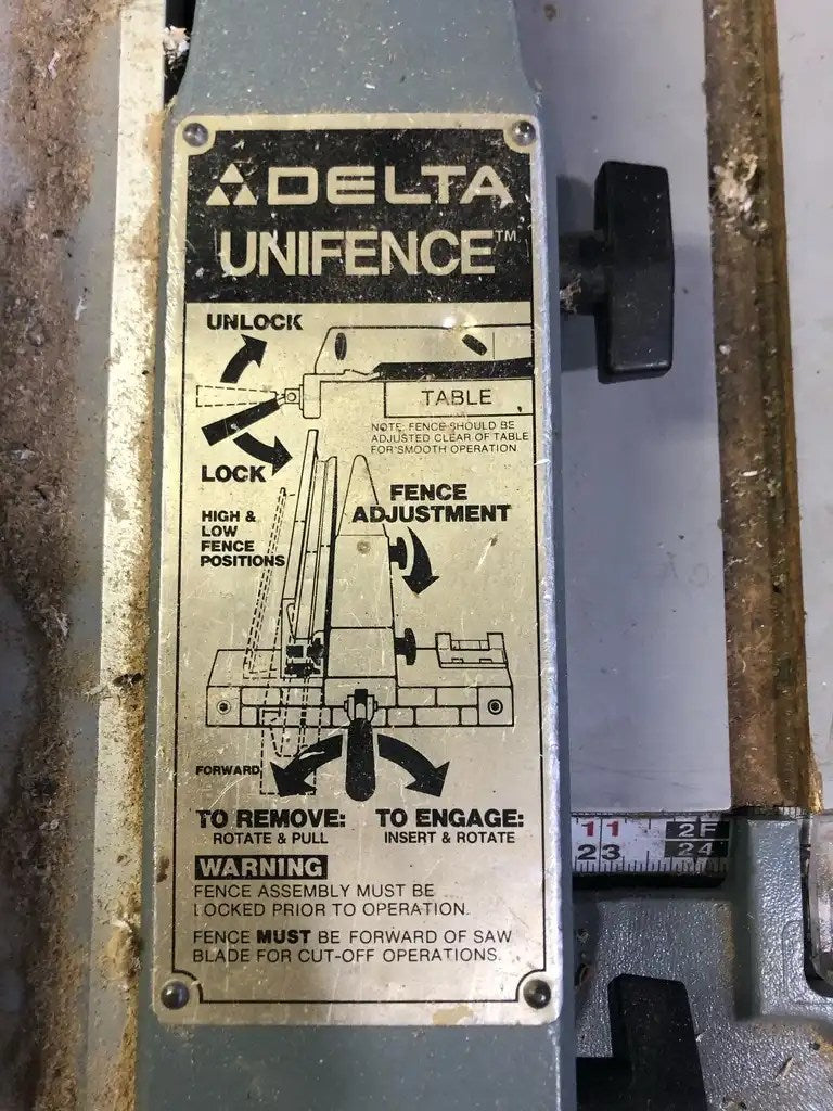 Delta 10″ Unisaw Table saw, 3 HP Motor with 50″ Delta Unifensce