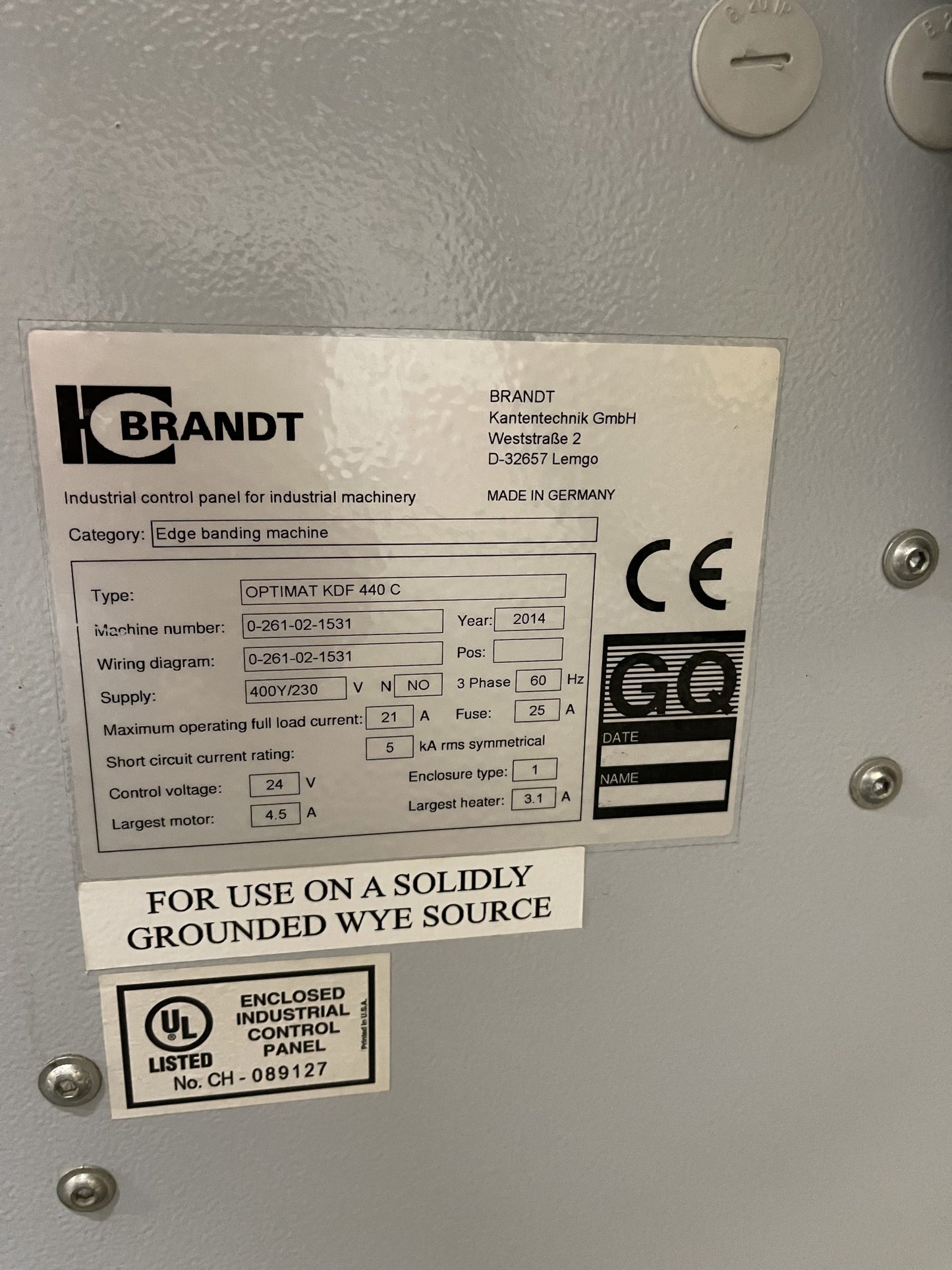 2014 Brandt Optimat KDF 440 C Edgebander