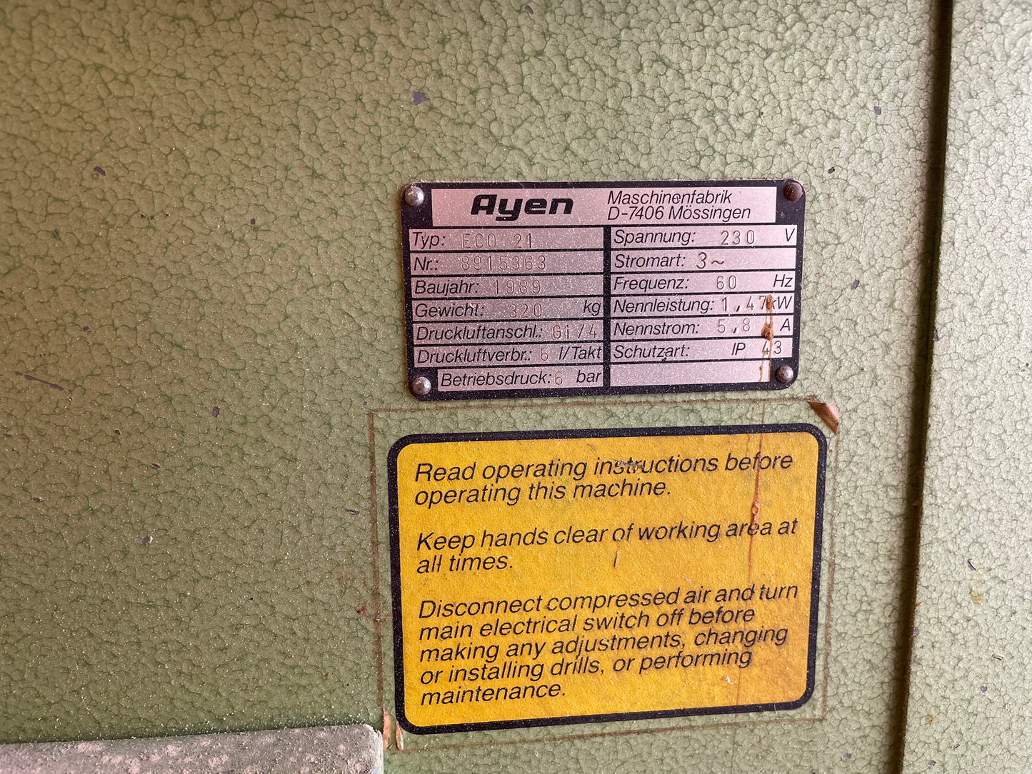 1989 Ayen Eco 21 Boring Machine - New York