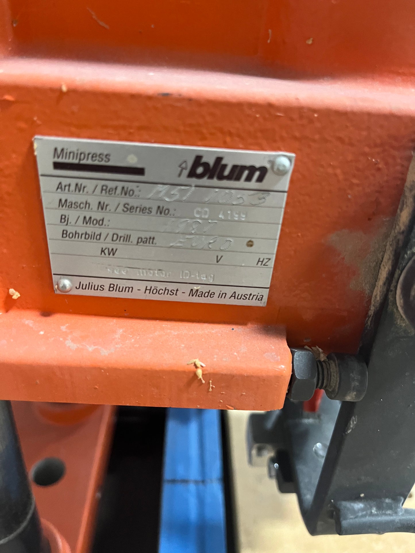 Blum Minipress Hinge Drilling Machine - Ohio