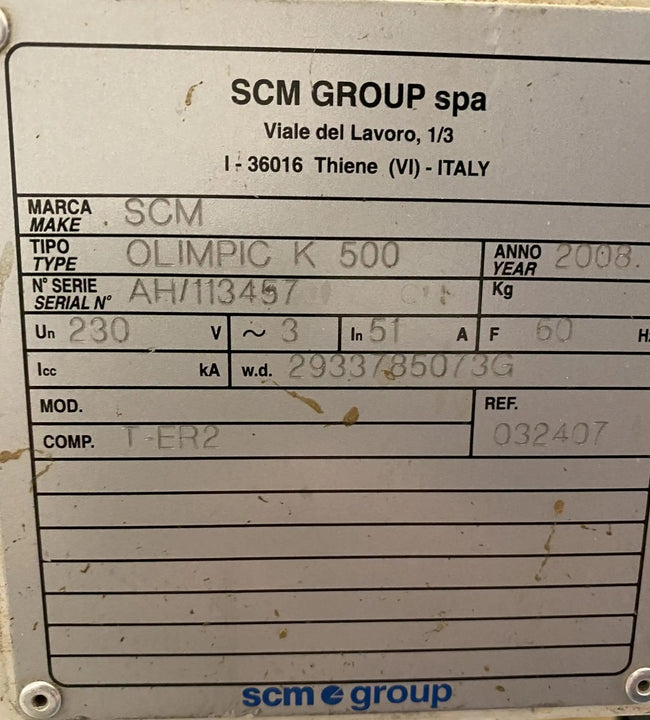 2008 SCM Olimpic K500 Edgebander