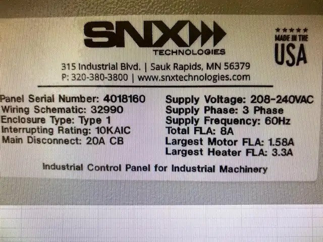 SNX Contour Edgebander nVision System2 G3