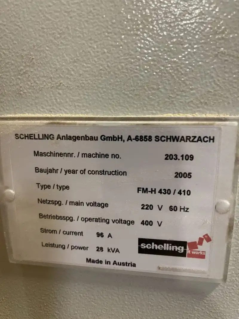 Schelling FM-H 430 Rear/Side Loading Automatic Panel Saw